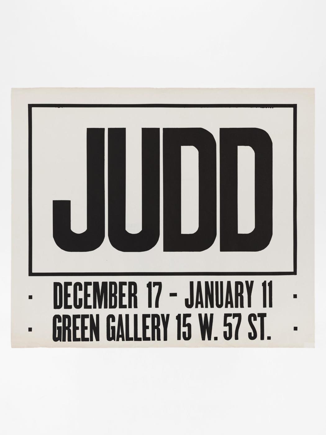 Don Judd Exhibition Poster, Green Gallery, 1963