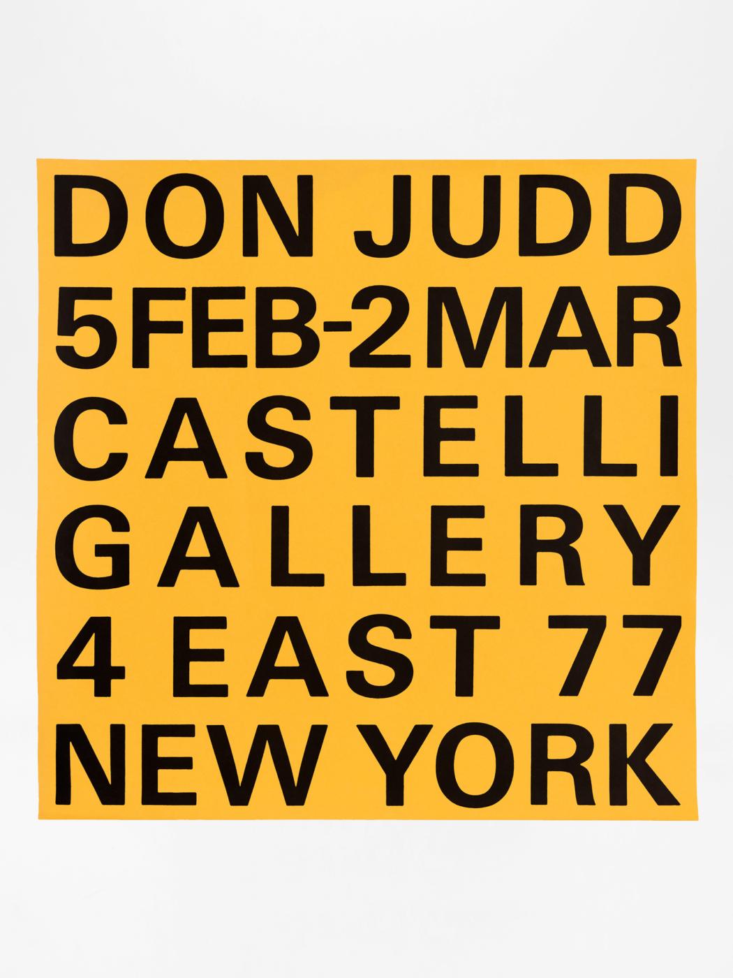 Don Judd Exhibition Poster, Leo Castelli Gallery 1966