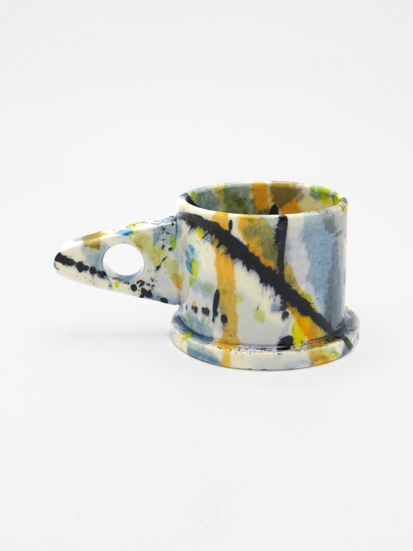 Peter Shire, Splatter Mug (blue and orange)