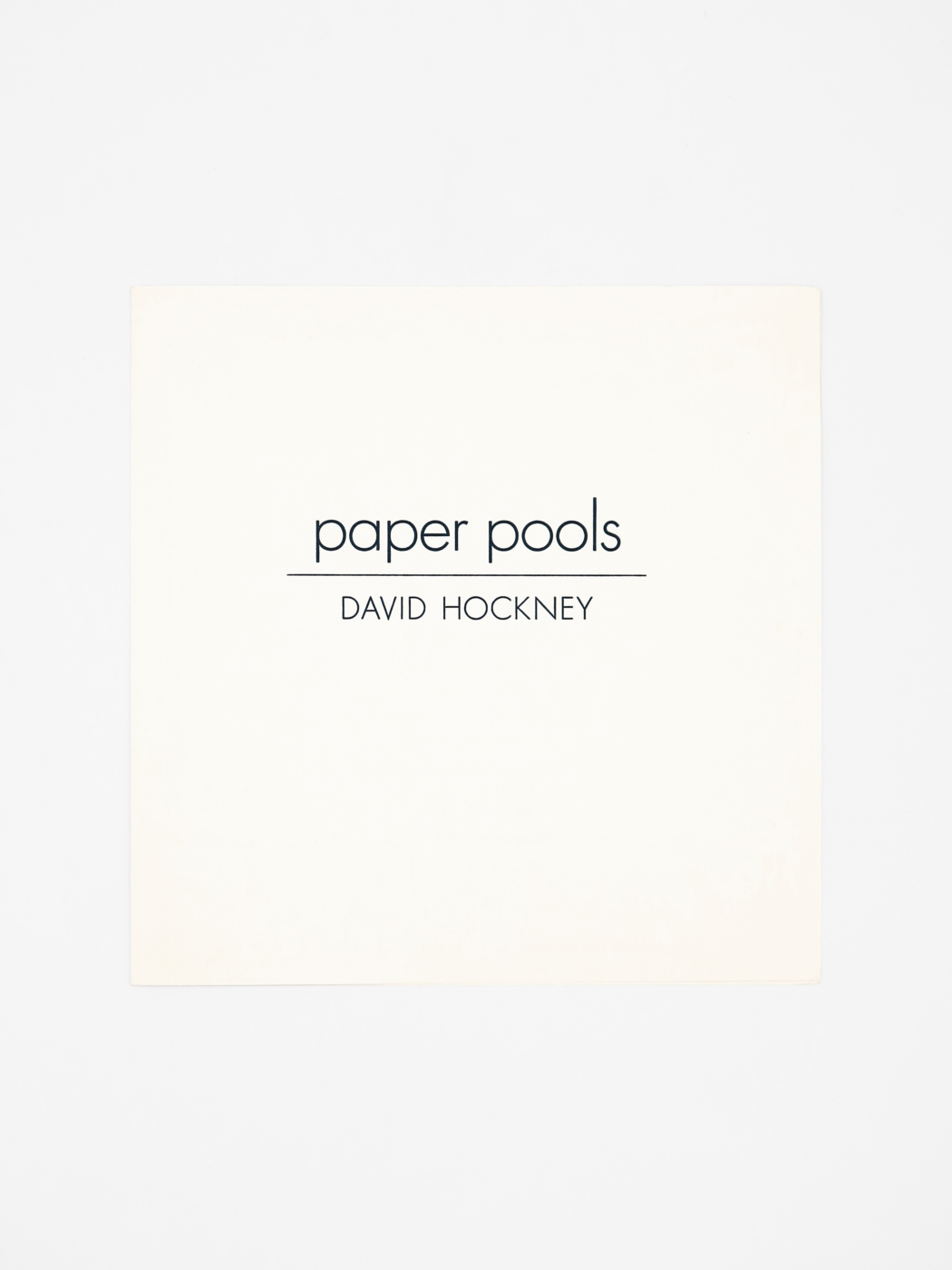 David Hockney, Paper Pools