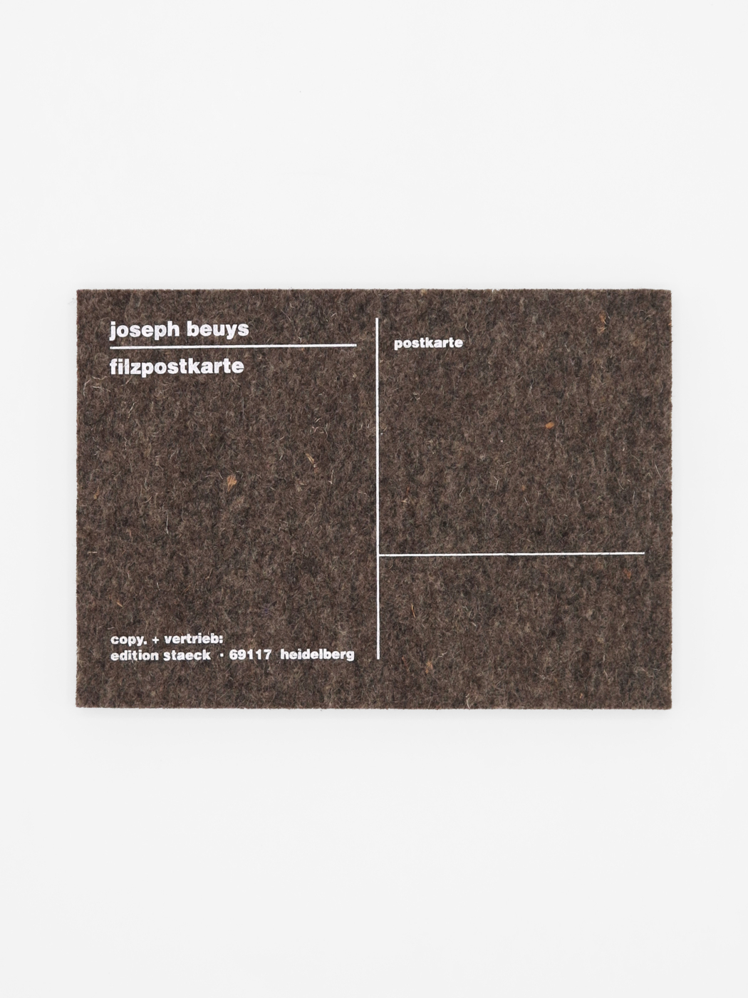 Joseph Beuys, filzpostkarte